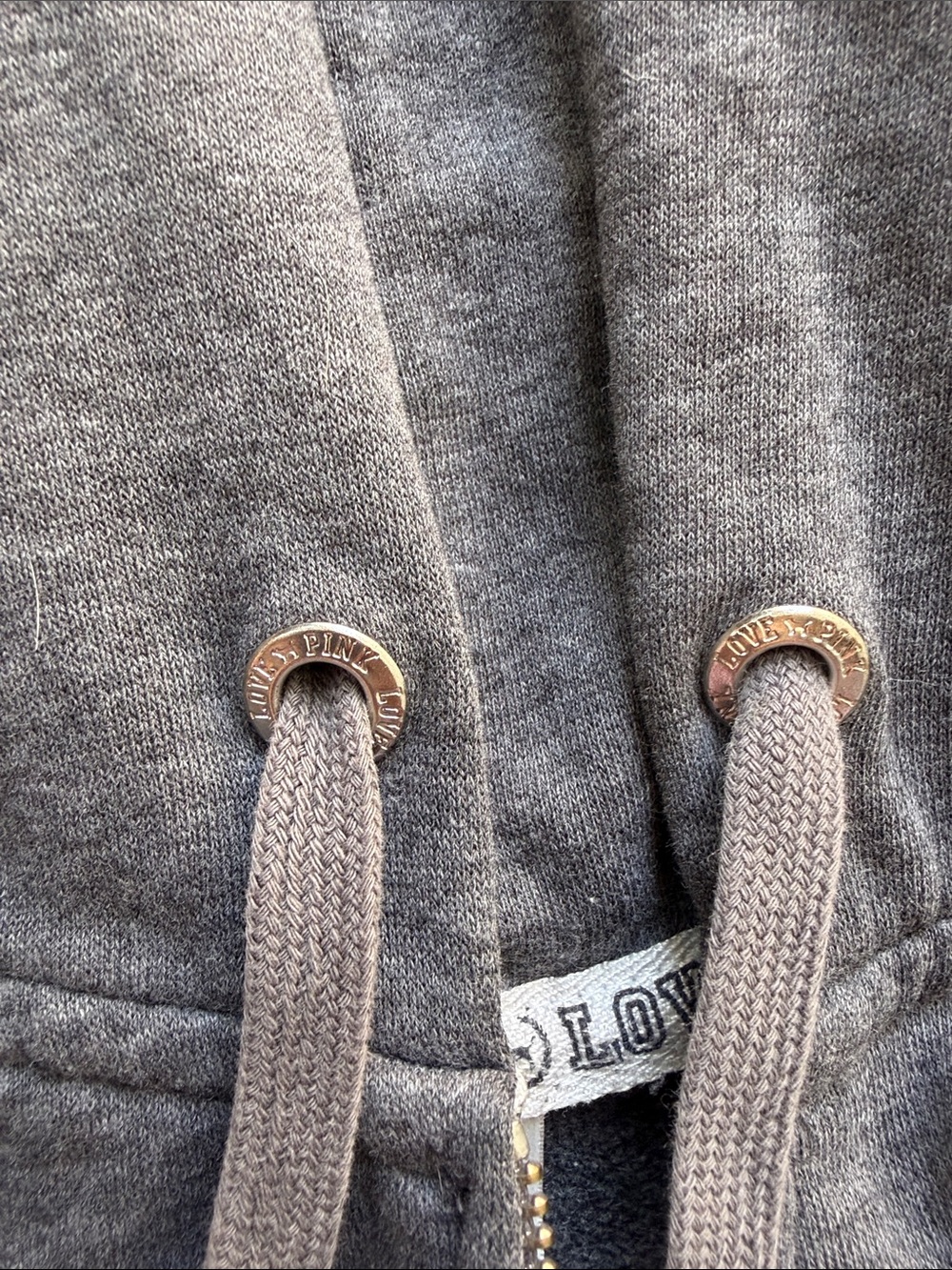 2010 PINK Victoria's Secret grey bling LOVE PINK zip up hoodie - Picture 6 of 10